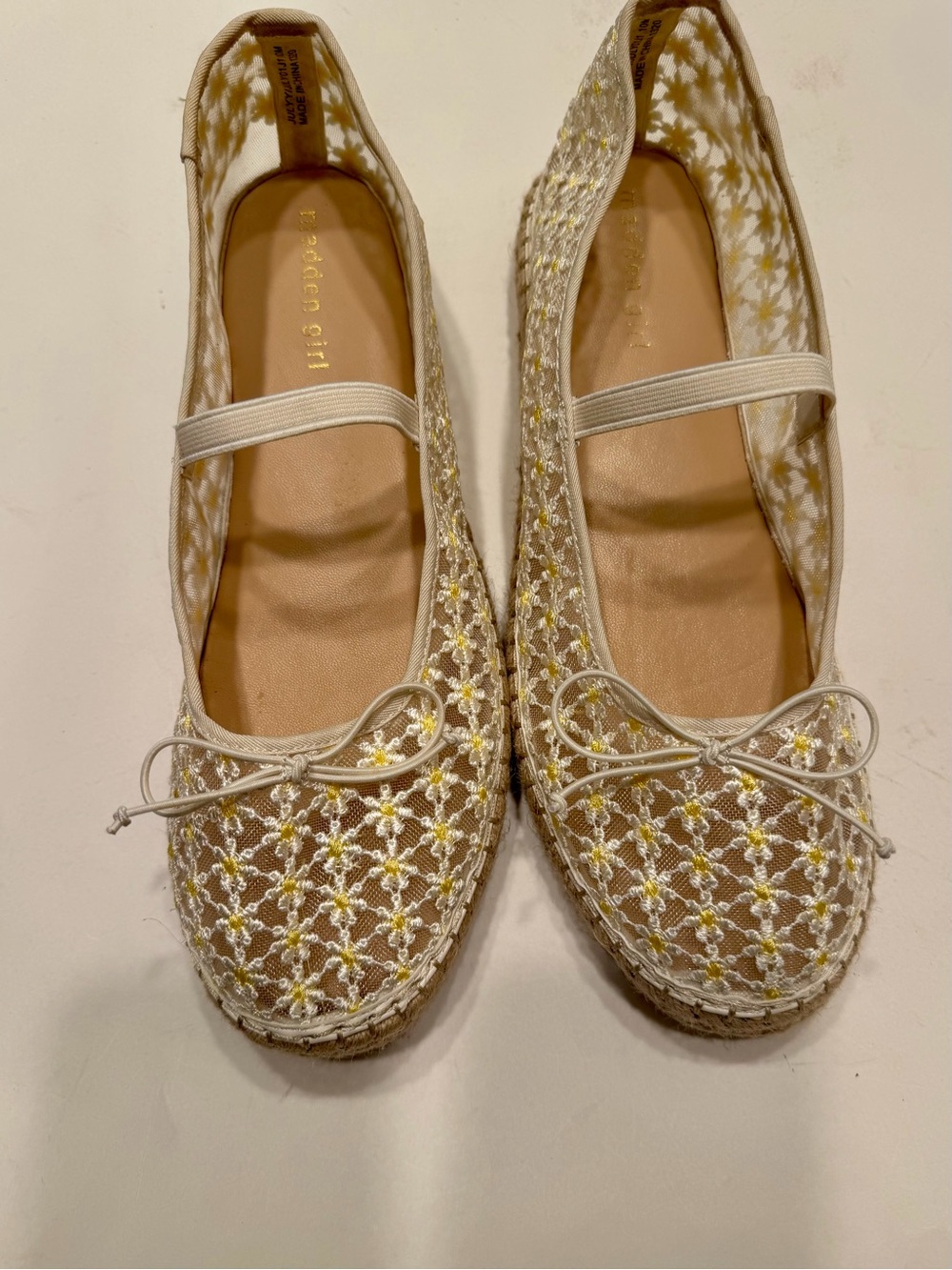 Madden Girl Size 10 Woven Floral Espadrille Ballet Flat